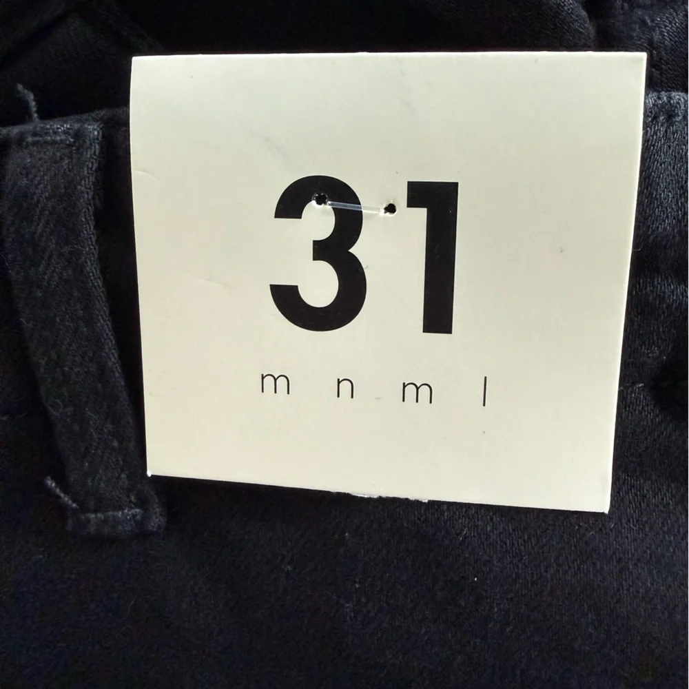 MNML Men's Button Fly Cargo Straight Black Denim Jeans NWT Size 31